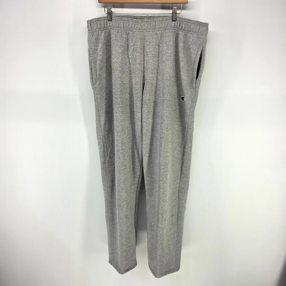 Champion Sweatpants Mens 2XL Gray Straight Leg Elastic Waist Active Loungewear